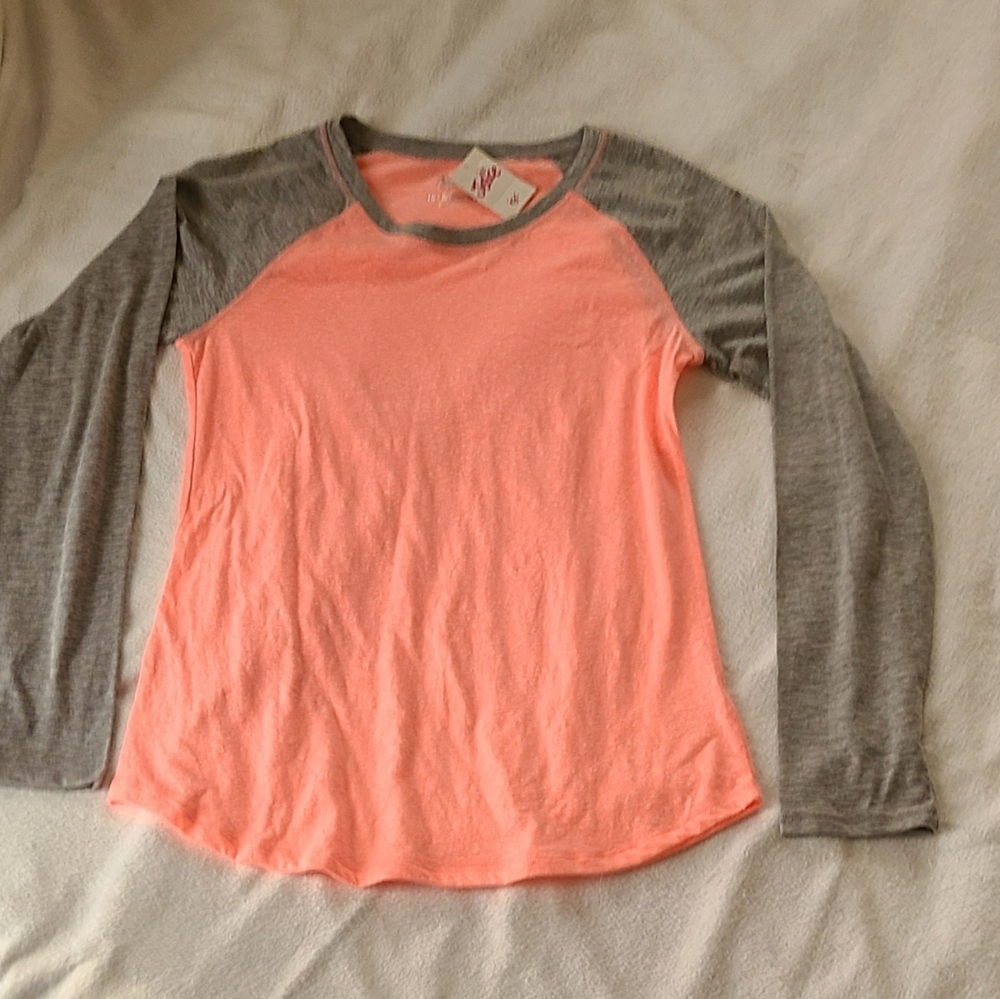 Justice long sleeve XL/16 kids pink t shirt